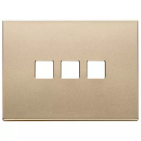 Vimar Накладка плоская, 3 модуля на 3 кнопки, Flat, сатинированное золото, 22683.3.88
