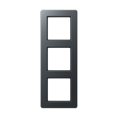 Рамка для вертикальной и горизонтальной установки, 3 поста; термопласт; матовый антрацит; A FLOW, AF583BFANM