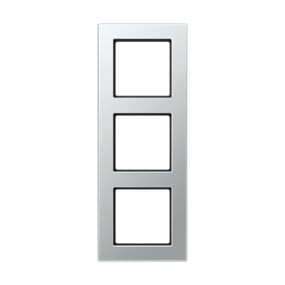 Рамка для вертикальной и горизонтальной установки, 3 поста; термопласт; алюминий; A550, A5583BFAL