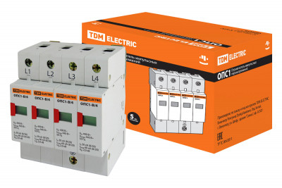 Разрядник ОПС1-B 4Р In=30kA Un=400B Im=60kA TDM Electric, SQ0201-0004