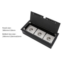 Люк напольный на 3 модуля (горизонт.), металлический, h=65мм, с рамкой, крышка без углубления, TIMIUX, черный, EU3GH65R BL Люк напольный на 3 модуля (горизонт.), металлический, h=65мм, с рамкой, крышка без углубления, TIMIUX, черный, EU3GH65R BL