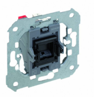 Simon S82,82N,88 Мех-зм кнопки  1-клав. с подсветкой, экспресс монтаж, 10А 250В~, 7700160-039