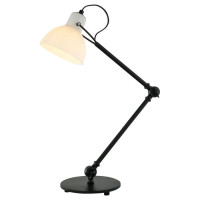 LUSSOLE POLK Настольные лампы, цвет основания - черный, плафон - стекло (цвет - белый), 1x40W E14, LSP-0598