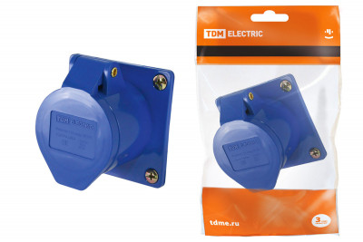 Розетка 423 скрытая 2Р+РЕ 32А 220В IP44 TDM Electric, SQ0604-0014