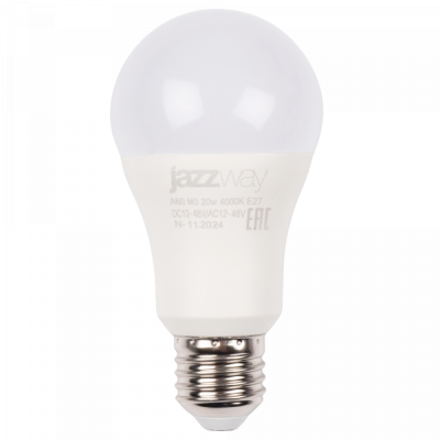 Jazzway Спец. PLED-A60 МО 20w 4000K E27 DC12-48V/AC12-48V, 5050624
