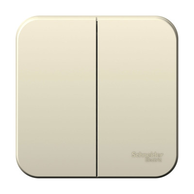 BLANCA О/У 2-клавишный ВЫКЛЮЧАТЕЛЬ (cх.5) ИЗОЛ.ПЛ., 6А, 250B,МОЛОЧНЫЙ