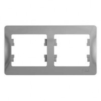 Glossa Рамка 2-ная, горизонтальная, алюм. Glossa Рамка 2-ная, горизонтальная, алюм.