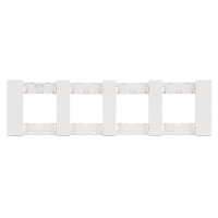 Рамка на 4 поста цвет-белый матовый Meiton, AA4802M4AW