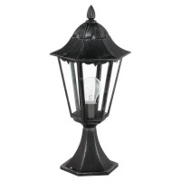 93462 Уличный светильник напольный NAVEDO, 1х60W(E27), H470, литой алюм., черный, серебр. патина/сте