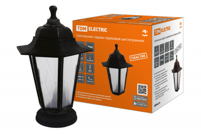 Светильник садово-парковый НТУ 06-60-001 шестигр., напольный, пластик, расс.пластик, черный TDM Electric, SQ0330-0767