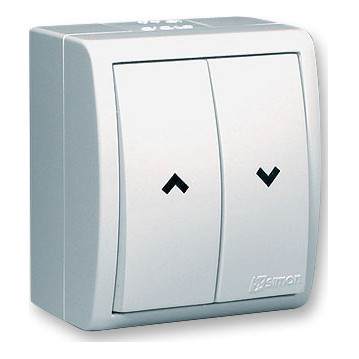 Simon 1594332-030 Simon15 IP54  Переключатель для жалюзи с электрической блокировкой 10А 250В~, винт. зажим, белый
