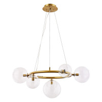 Arte Lamp ALBUS, Люстра, цвет арматуры - АНТИЧНАЯ БРОНЗА, цвет плафона/декора - ПРОЗРАЧНЫЙ, 5х40W G9, A7780SP-5AB