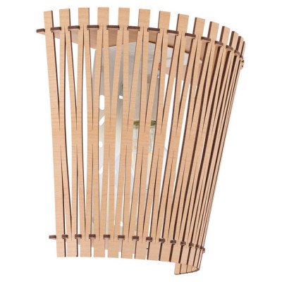 96195 Бра SENDERO, 1х60W(E27), L240, H220, сталь, никель мат./дерево, клен