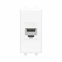 DKC Компьютерная розетка RJ-45 без шторки модульная , кат.6А, "Avanti", "Белое облако", 1 модуль