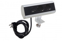 Donel Настольный розеточный блок Ovaledesign в сборе: 2х220V, USB Type A+C, кабель, DDSBC6O-2PSANU2ANC