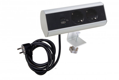 Donel Настольный розеточный блок Ovaledesign в сборе: 2х220V, USB Type A+C, кабель, DDSBC6O-2PSANU2ANC