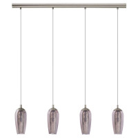 96344 Светодиод. подвес FARSALA, 4х2,5W(G9), L975, H1100, сталь, никель мат.//дымч. стекло, гранилли, 96344