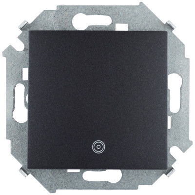 Simon Кнопочный выключатель с пиктограммой, 16А, 250В, винт. зажим, графит, 1591150-038