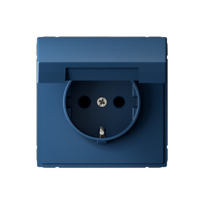 GAL001146S - ARTGALLERY РОЗЕТКА с заземл. со шторк. с крышк., 16А, IP20,  механизм, быстрозажим. клем., АКВАМАРИН, Systeme Electric