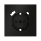 Накладка для розетки с заземлением и защитными шторками, с USB A+C, S70 (черный матовый), VLS001008