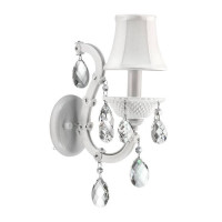 Lightstar 726611 (MB100007-1) Бра  PRINCIA 1х40W E14 (основание, напатронник БЕЛЫЙ, кристалл ПРОЗРАЧНЫЙ) (в ко