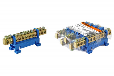Шина "N" нулевая с изолятором на DIN-рейку 6x9мм стойка мал. 12 групп TDM Electric, SQ0801-0014