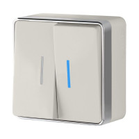 Werkel W5020103/ Выключатель двухклавишный с подсветкой Gallant (слоновая кость), a051550