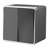 Werkel W5020204/ Выключатель двухклавишный влагозащищенный Gallant (графит рифленый), a051336
