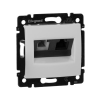 Legrand Розетка двойная RJ11+RJ45 категория 5e UTP - Legrand Valena - белый, 770080