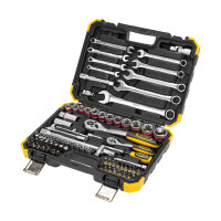 Набор инструментов, 1/2, 1/4, CrV, пластиковый кейс, 82 предмета KRANZ, KR-66-6682