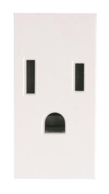 N2128 BL - Механизм розетки US стандарта с заземлением (2P+E), 1M, 15А / 127В, серия Zenit, цвет альпийский белый - 2CLA212800N1101