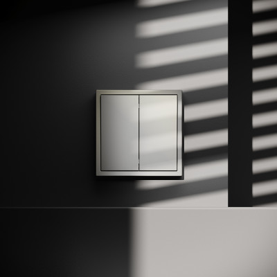 Выключатель встраиваемый VOLTUM S70 двухклавишный 10А, (шелк), VLS020104