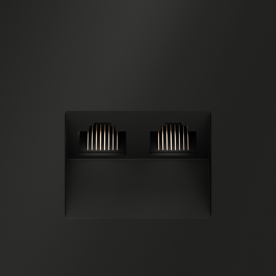 Розетка компьютерная встраиваемая VOLTUM S70 двойная RJ45+RJ45 кат.6, (черный матовый), VLS060208