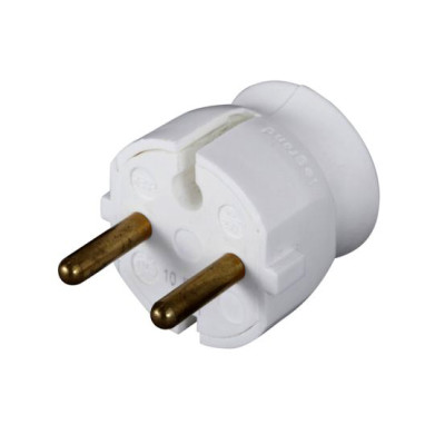 Legrand Вилка 2К - серия Элиум - 16 А - ультраплоская - пластик - белый, 050183