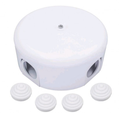 Bironi Распределительная коробка 110мм, пластик, цвет Белый (4 кабельных ввода в комплекте), B1-522-21-K