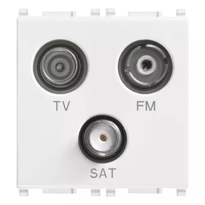 Vimar Розетка TV-FM-SAT концевая с 3 выходами, белая, 14303