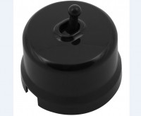 Bironi Выключатель 1-кл. проходной, пластик, цвет Черный (тумблерный), B1-231-23