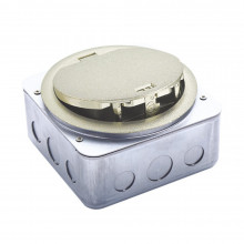 Donel Лючок в пол 4 мод. (2 мод. 45х45 мм.), серебро, круглый, металл, IP65, (с уст. набором), DFB4MZNC