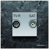 ABB Телевизионная розетка, вставка - алюминий, рамка - натуральный сланец, серия Zenit ABB Телевизионная розетка, вставка - алюминий, рамка - натуральный сланец, серия Zenit