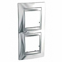 MGU66.004V.010 - UNICA TOP РАМКА 2-постовая, вертикальная, АЛЮМИНИЙ/ХРОМ ГЛЯНЦЕВЫЙ