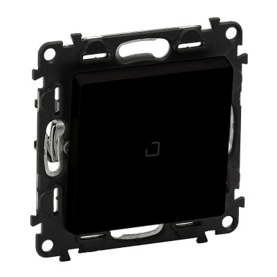 Legrand Valena LIFE. Переключатель 10АХ 250В с подсветкой,с лицевой панелью. Безвинтовые зажимы. Антрацит., 756326