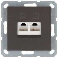 Интернет розекта 2х терминальная 6 категория, цвет мокко, G6108Z, Jasmart