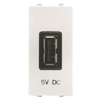 N2185.2 BL - Механизм USB зарядного устройства, 1М, 2000 мА, 5В, серия Zenit, цвет альпийский белый - 2CLA218520N1101