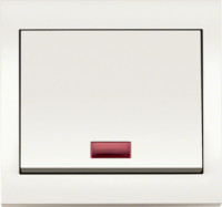 Berker Выключатель 1-клавишный, с подсветкой, глянцевый белый, серия K.1