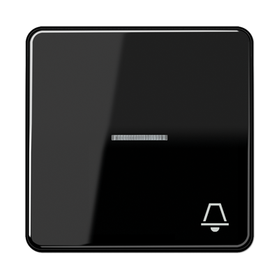 Клавиша с окошком и символом "звонок" для выключателей с подсветкой; черная, CD590KO5KSW