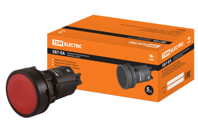 Кнопка переключатель SB7-EA45 d22мм 1з+1р красная TDM Electric, SQ0746-0022