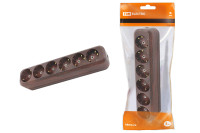 Колодка розеточная 6 гнезд 2П+3 16А 250В "Эко" (бук) TDM Electric, SQ1806-0071