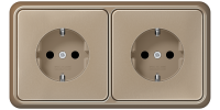 Jung Блок: Розетка 2к+з + Розетка 2к+з,  серия CD 500