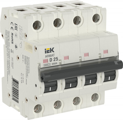 ARMAT Автоматический выключатель M06N 4P D 25А IEK, AR-M06N-4-D025