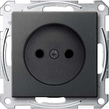 SM Розетка со шторк. 2К 16А 250В~, антрац.